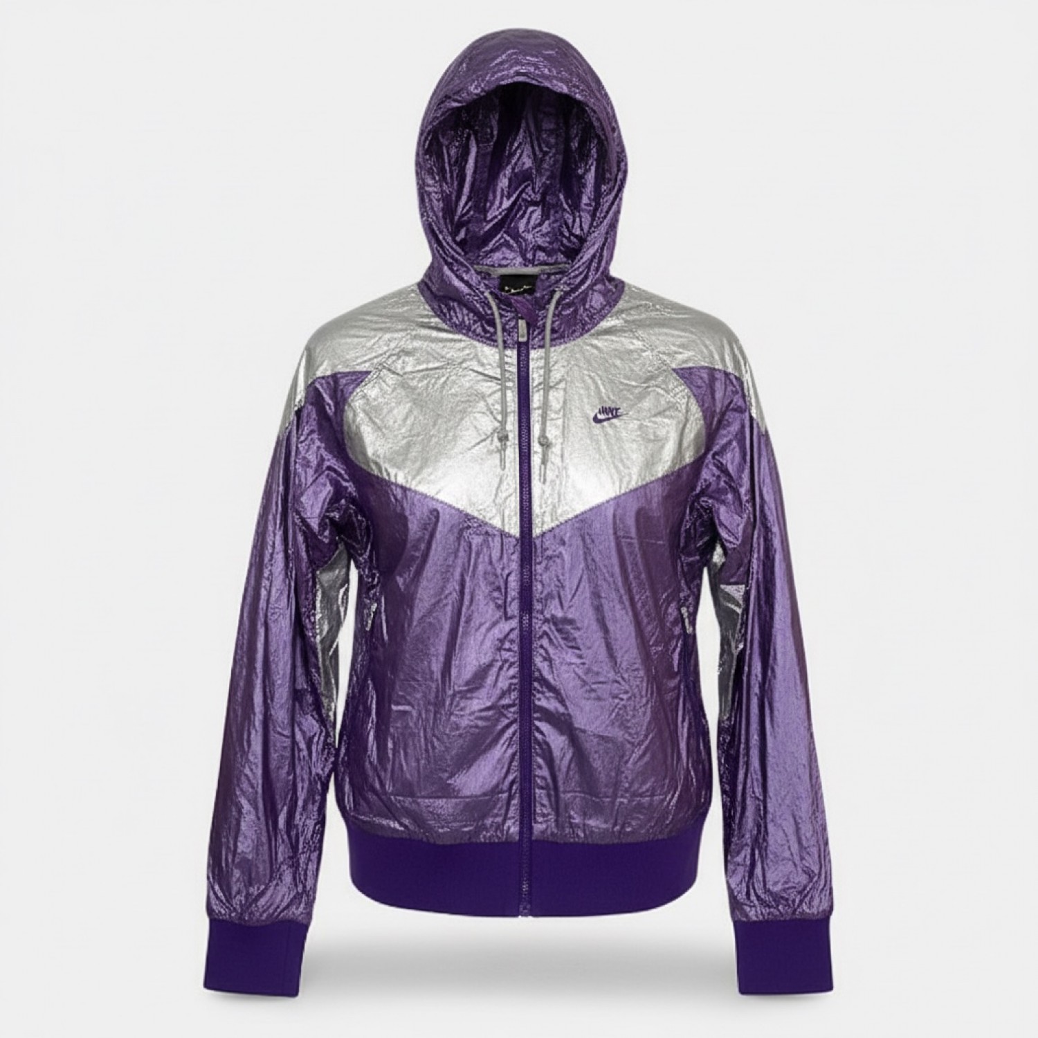 Nike Vintage Metallic Windrunner Jacket Μωβ Ασημί /pre owned